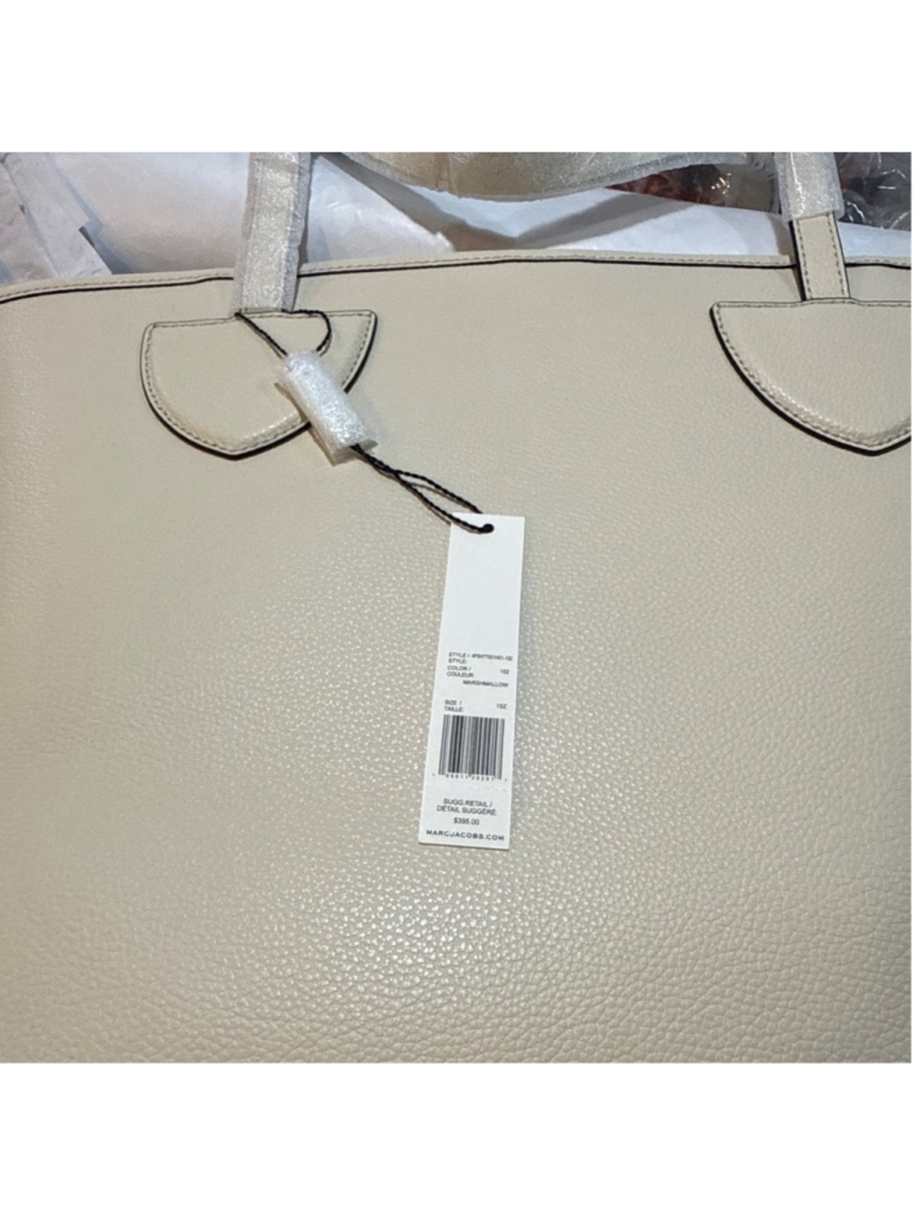 Marc Jacobs On Your Marc Leather Tote, Marshmallow - Picture 16 of 16